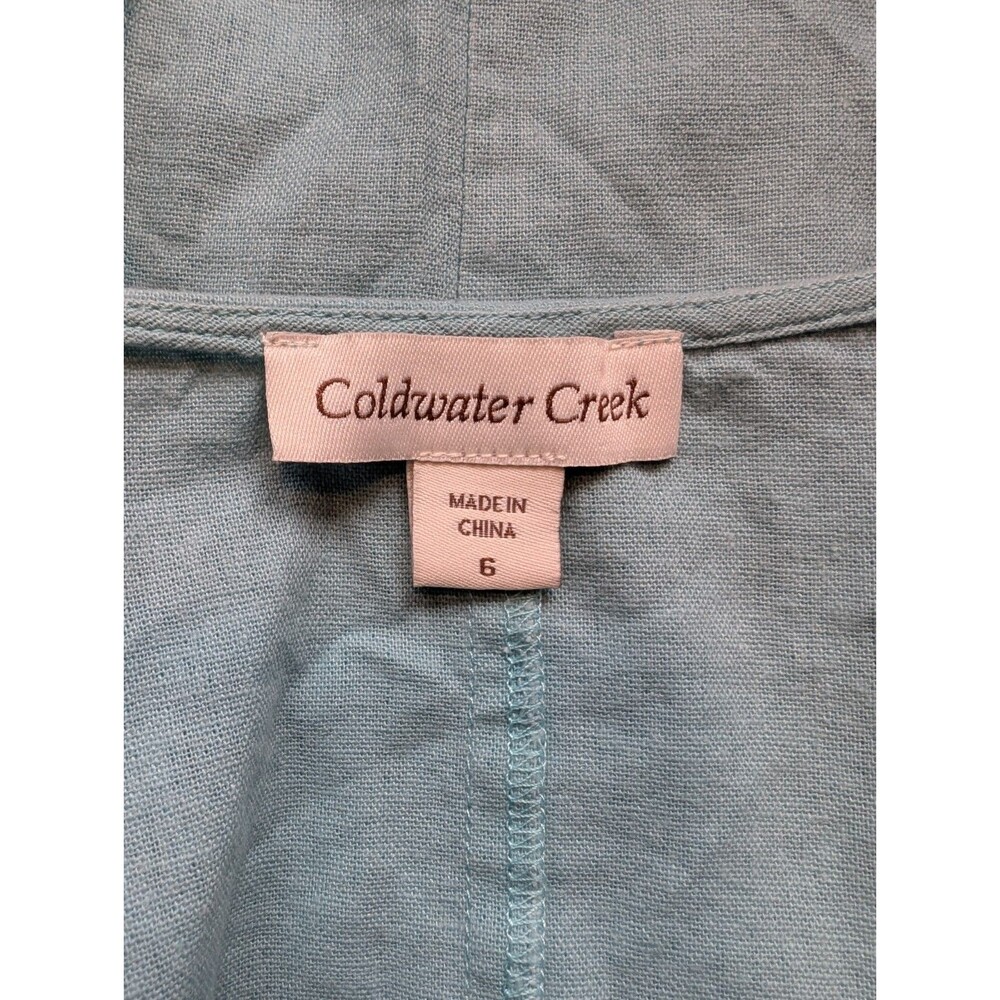 Coldwater Creek 2 Pc Dress Jacket Set Blue Embroidered Women's Size 6 Classy - Picture 13 of 13